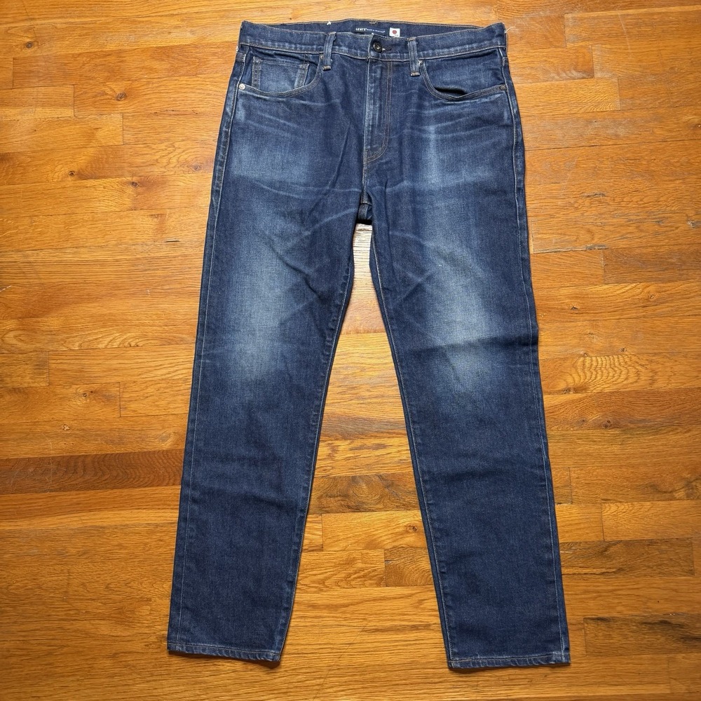 Levis Made And Crafted Japanese Selvedge Denim 502 Taper Jeans DRK Wash SZ 33/32